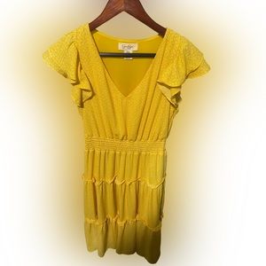 JESSICA SIMPSON yellow midi dress